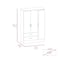 Tuhome Bolton 120 Mirrored Armoire, 2 Door Cabinet, 2 Drawers, Door W/ Mirror, Rods, Black/Light Gray CWZ5950 - alternate 6